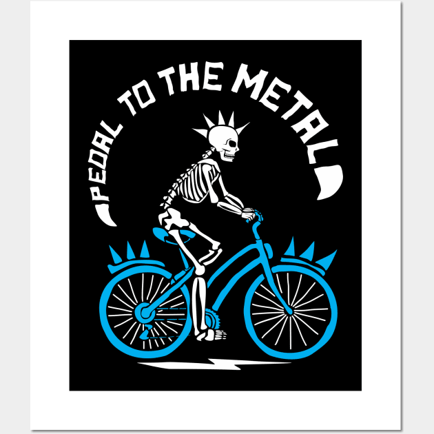 Bicycle Skeleton War Metal Wall Art by sadpanda